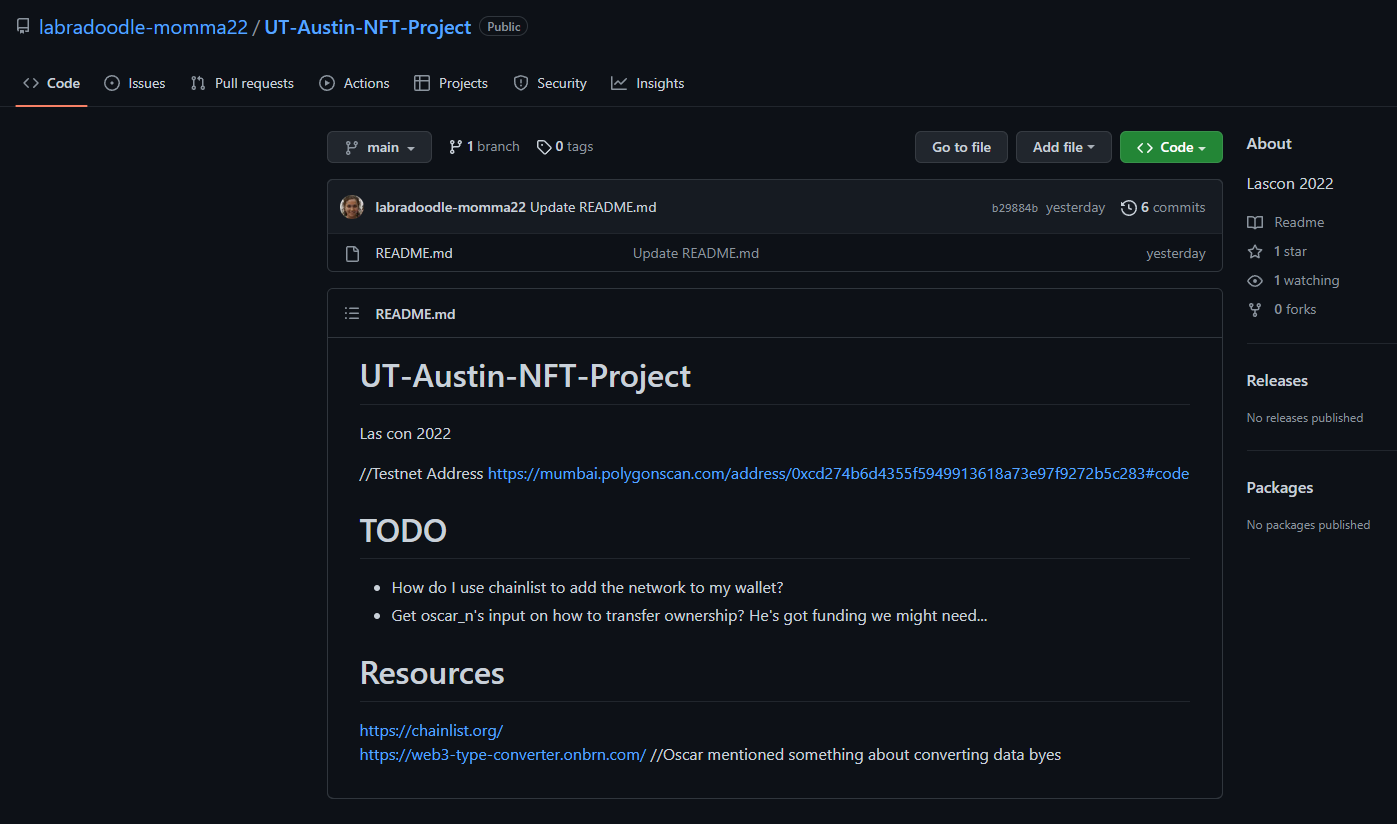 screenshot of github repo labradoodle-momma22/ut-austin-nft-project